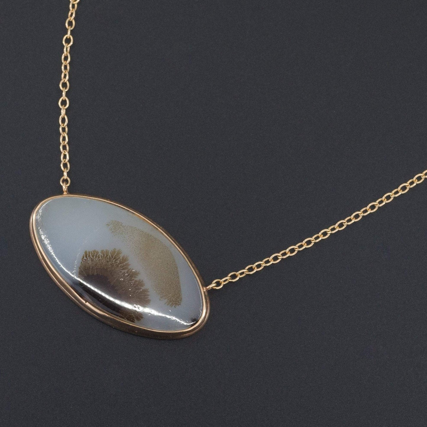 14k Agate Necklace | Antique Pin Conversion Necklace