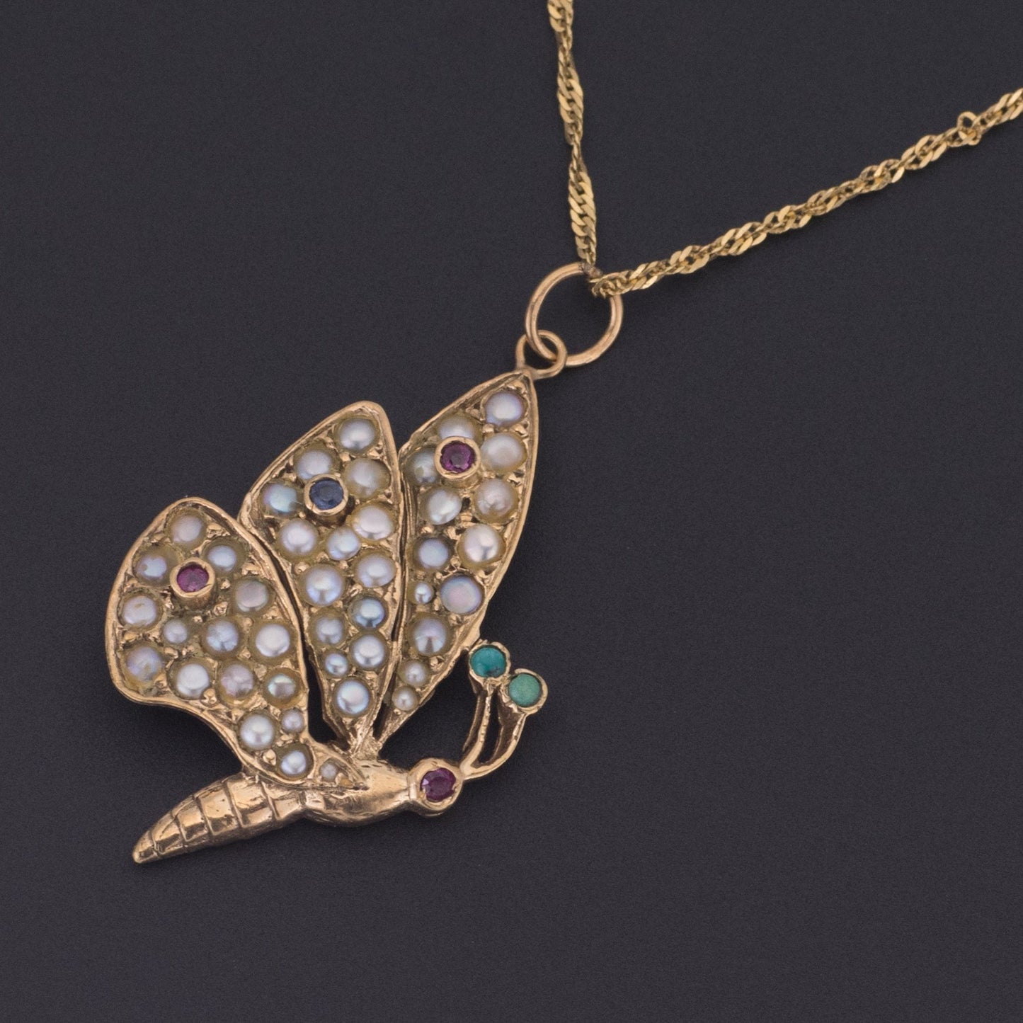 14k Gold Butterfly Pendant | Bu