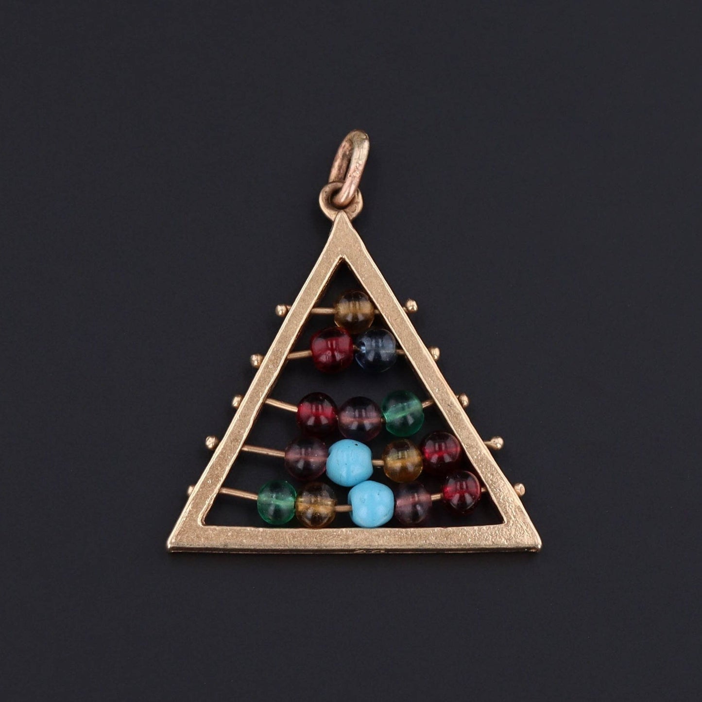 10k Gold & Glass Bead Abacus Charm | 10k Gold Charm