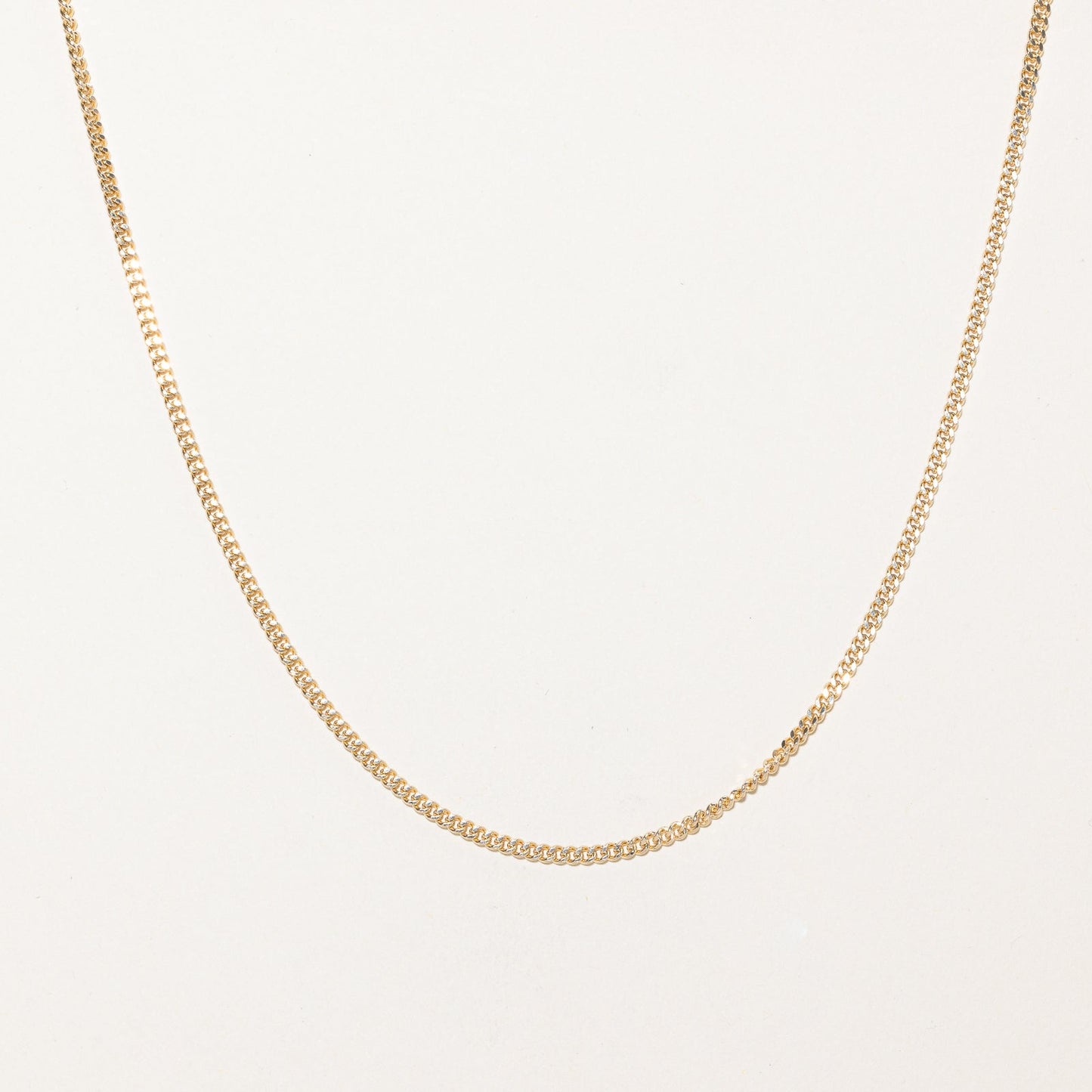 10K Yellow Gold Curb Link Chain | 2.16mm | 20