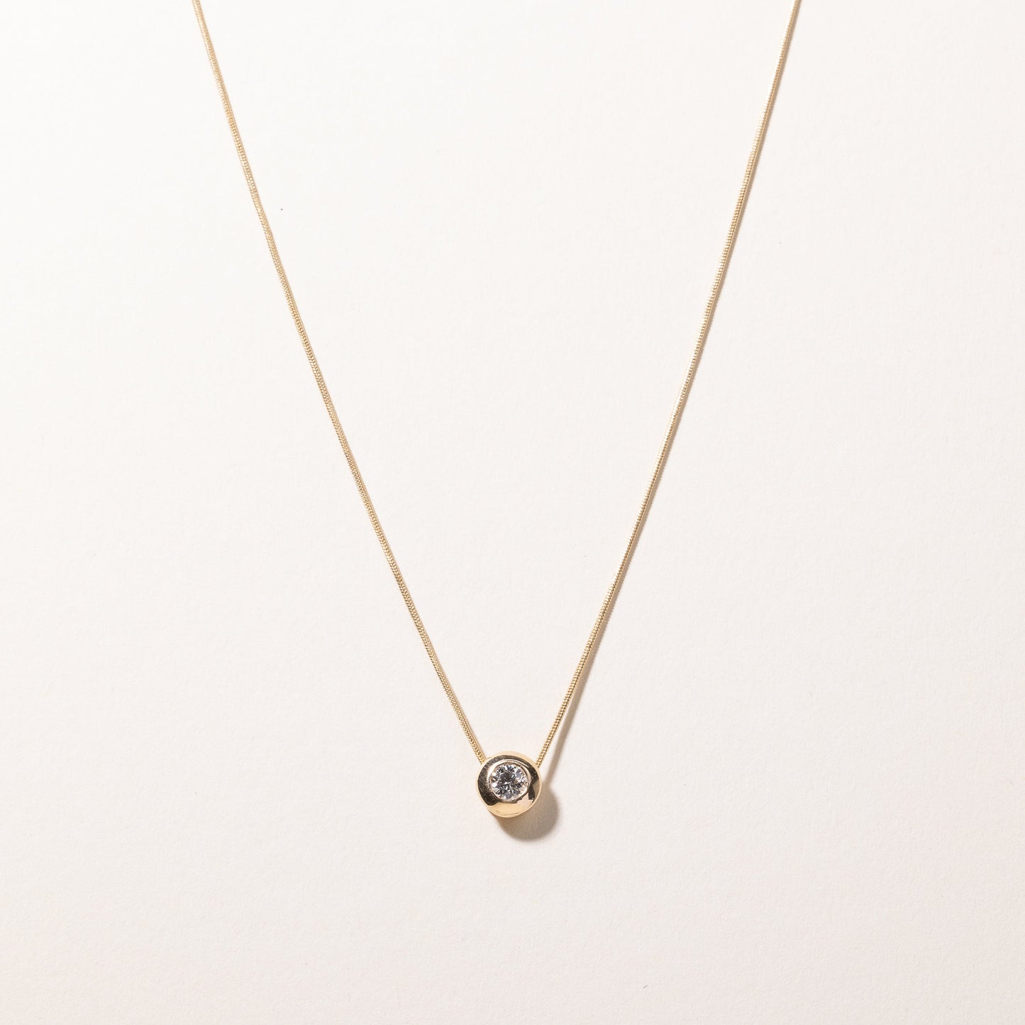10k Yellow Gold Diamond Bezel Pendant Necklace | 0.28ctw | 20