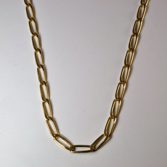 10k Yellow Gold Elongated Cable Chain | 18 |