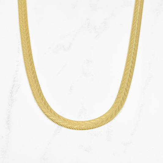 10k Yellow Gold Detailed Herringbone Chain | 20 |
