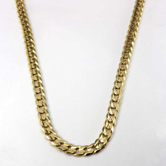 10k Yellow Gold Curb Link Chain | 22|