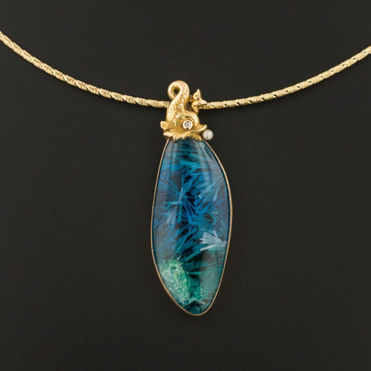 14k Gold Fish Pendant | Bridwell Stone Pendant