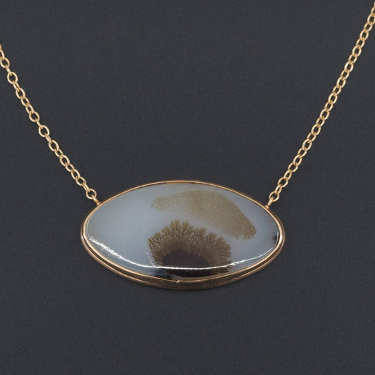 14k Agate Necklace | Antique Pin Conversion Necklace