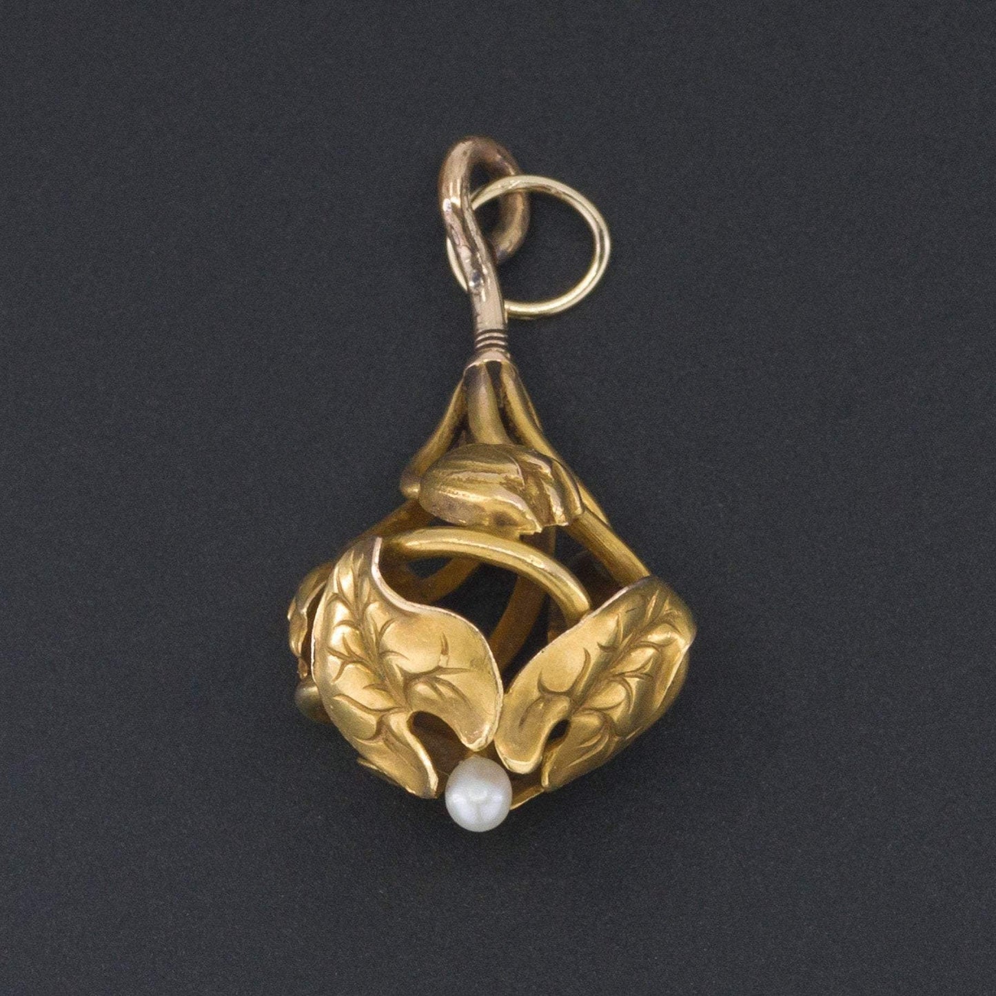 14k Gold Flower Pendant | Antique Pin Conversion