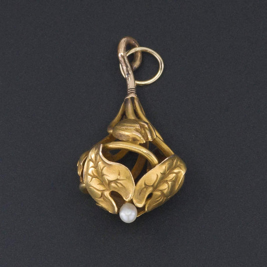 14k Gold Flower Pendant | Antique Pin Conversion