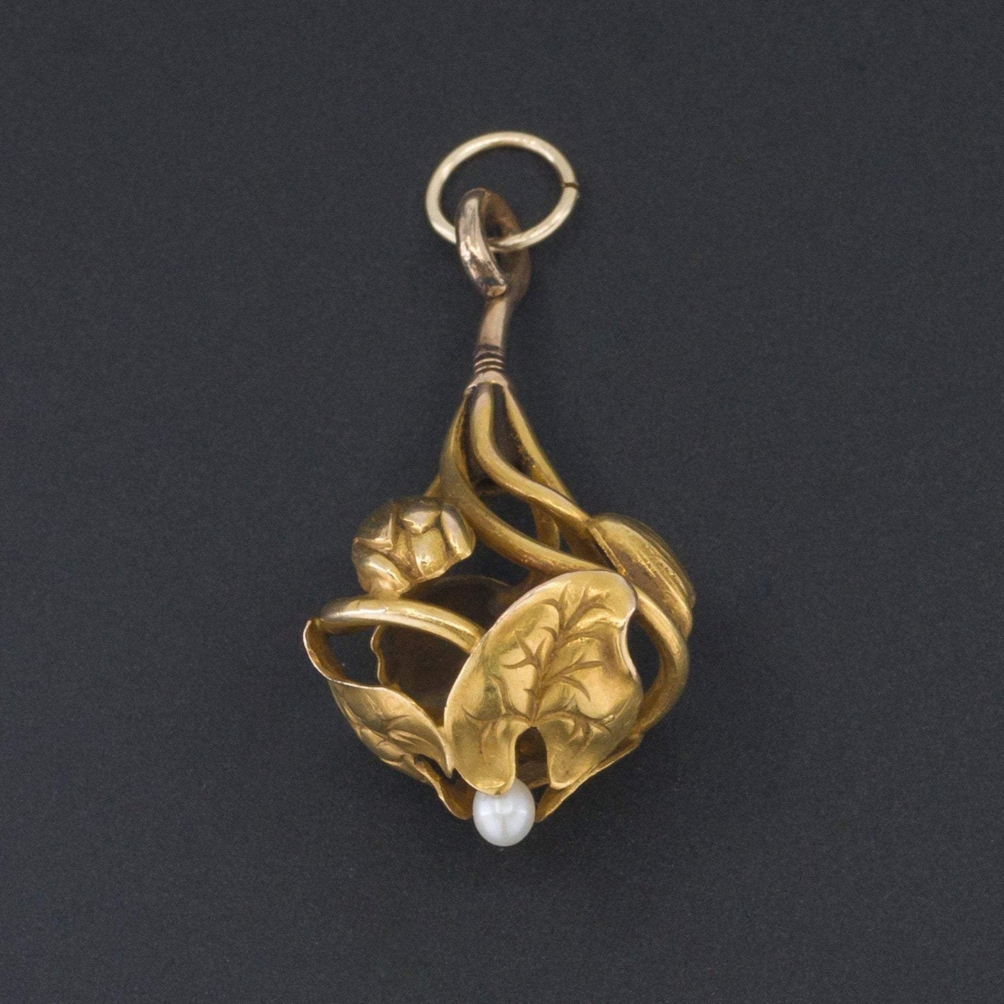 14k Gold Flower Pendant | Antique Pin Conversion