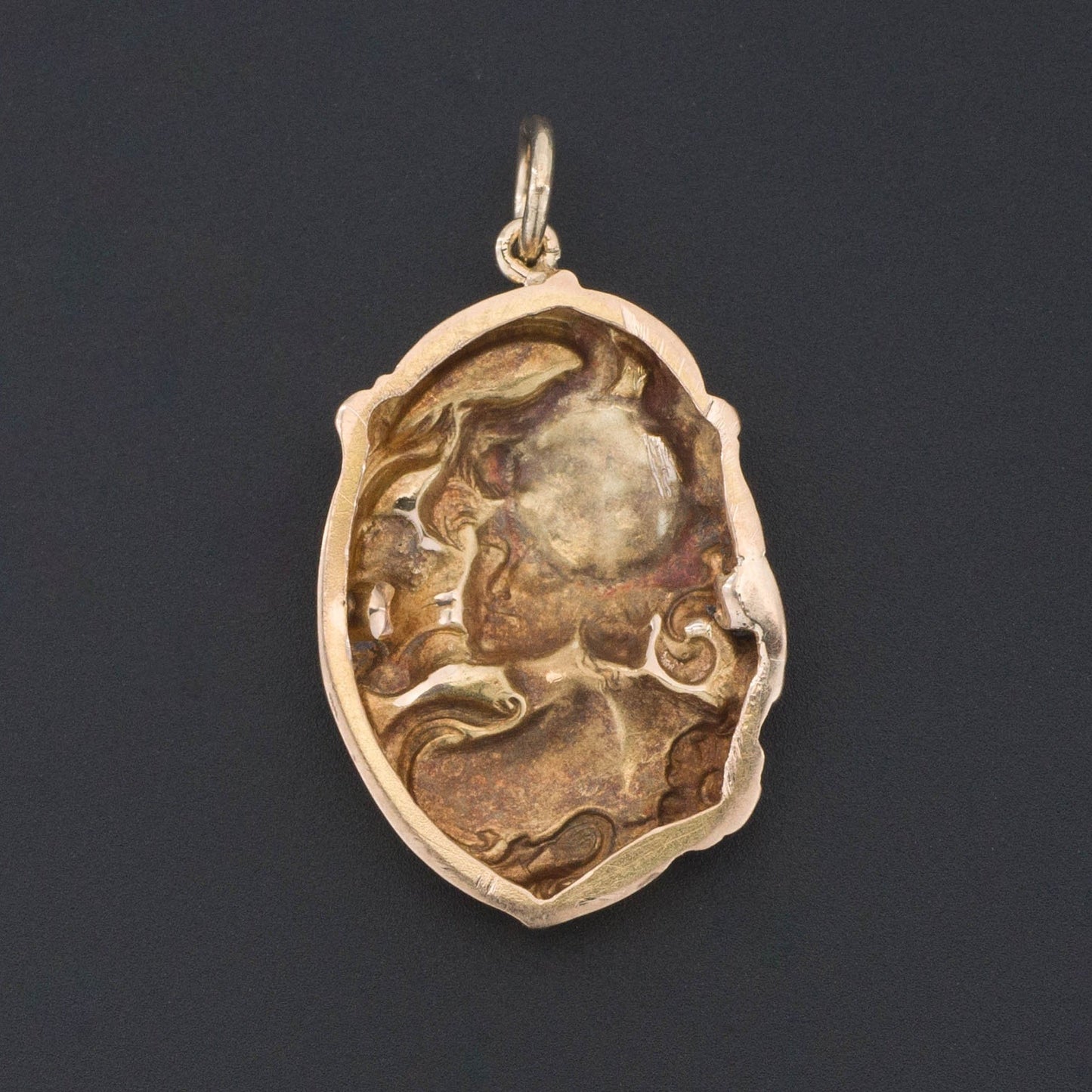 14k Gold Woman Pendant | Art Nouveau Pendant