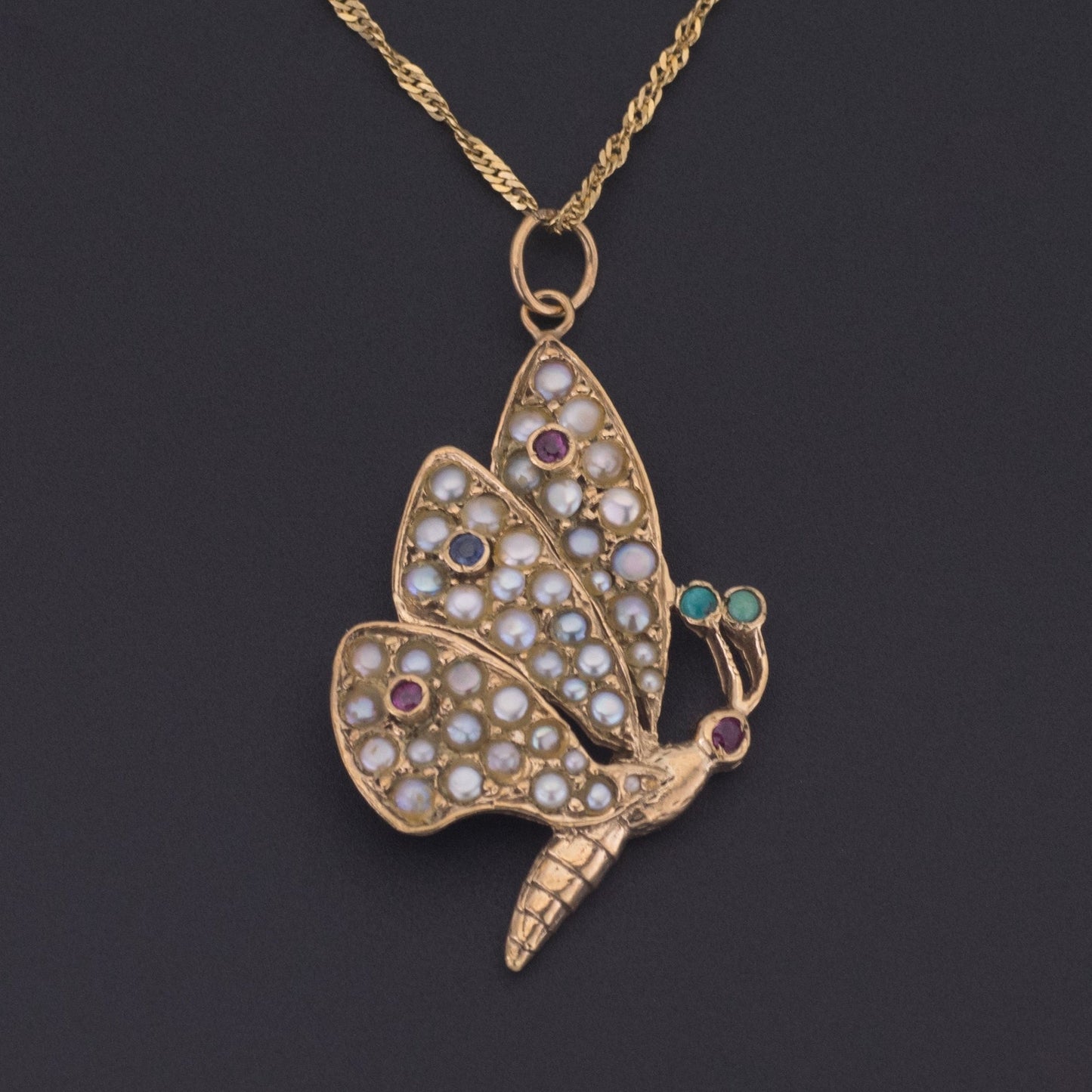 14k Gold Butterfly Pendant | Bu