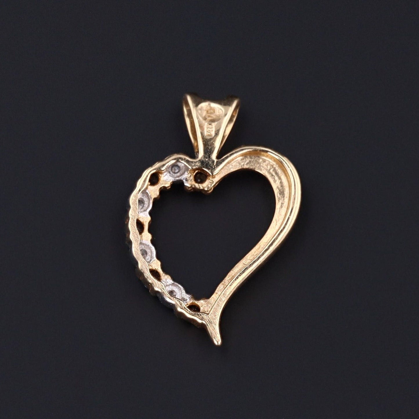 14k Diamond & Sapphire Heart Pendant | 14k Gold Heart Pendant