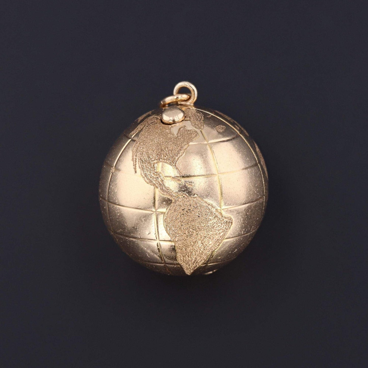 14k Gold Globe Locket | Vintage Globe Pendant