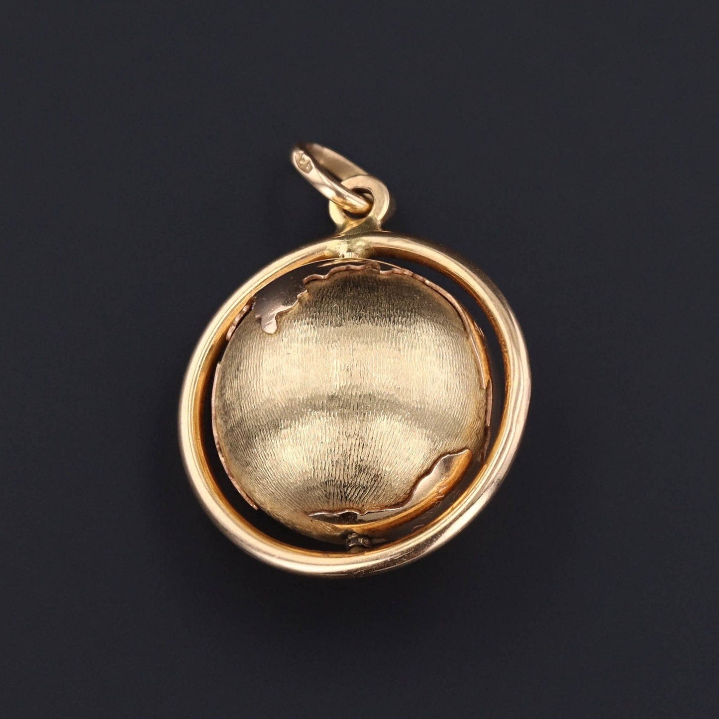 14k Gold Globe Pendant | Vintage Spinning Globe Pendant