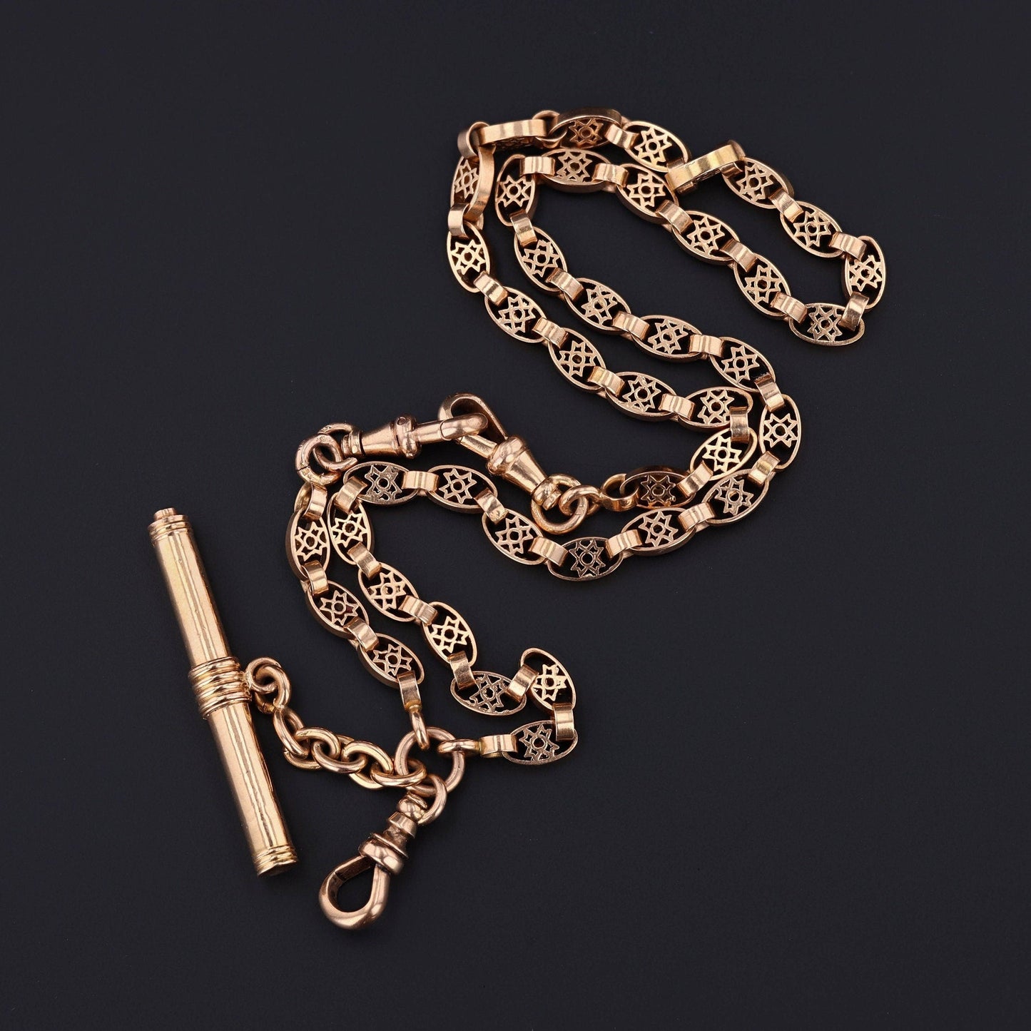 18k Gold Watch Chain Necklace | Antique Necklace